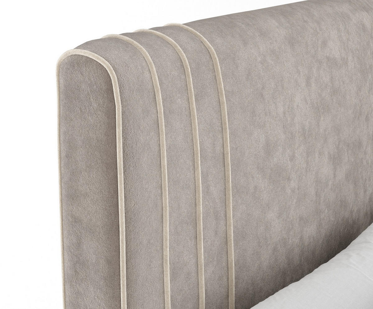 BOXSPRINGBETT Casone Taupe 140/200 cm mit Latex-Topper - Taupe/Silberfarben, Holz/Holzwerkstoff (140/200cm) - Maison de Reve
