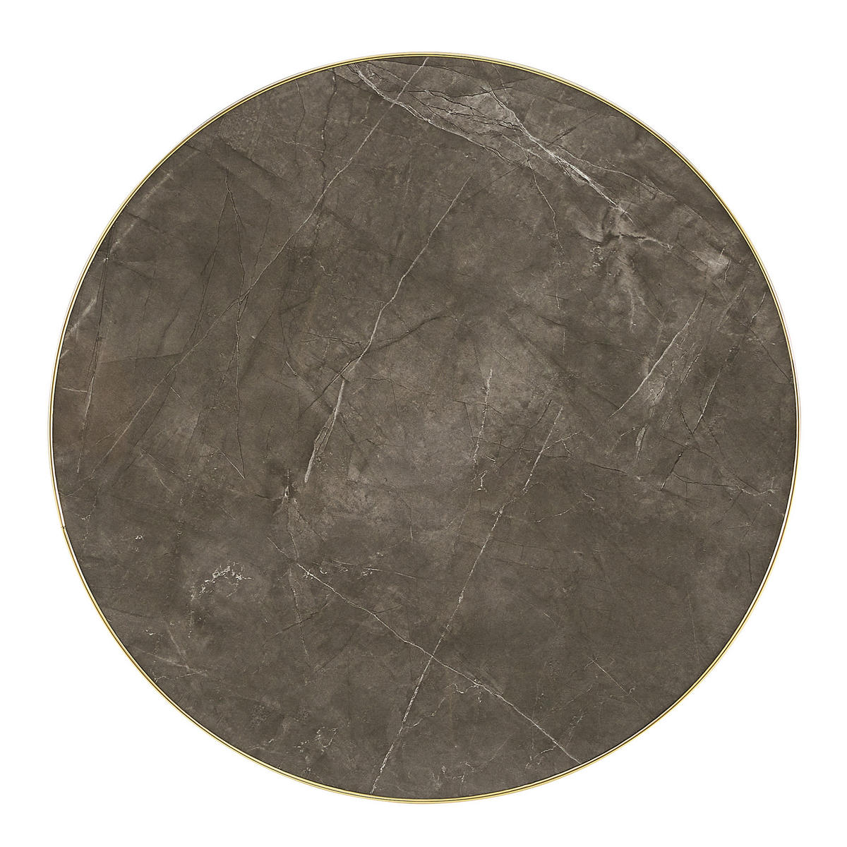 BEISTELLTISCH rund Grau/Gold Marmoroptik Edelstahlgestell - Goldfarben/Grau, Holzwerkstoff (60/60/73.3cm)