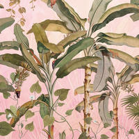 FOTOTAPETE Palmblätter 350 x 270 cm - Pink, Papier (350/270cm) - Sanders & Sanders