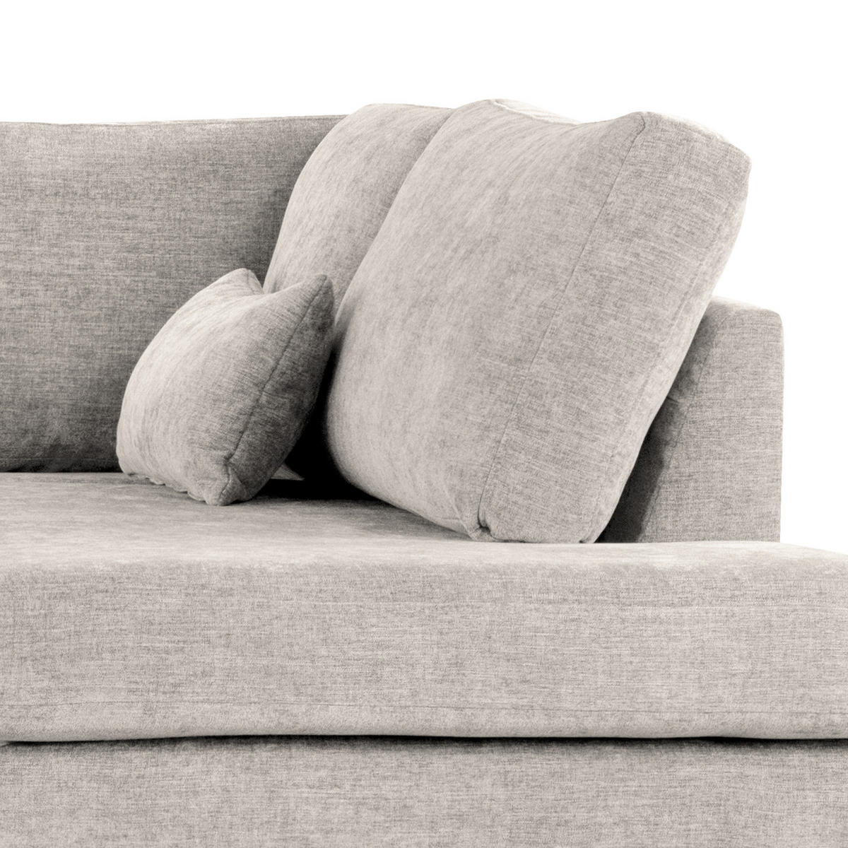 ECKSOFA mit Ottomane - Buchefarben/Grau, Buchenholz/Textil (287/219cm) - home24