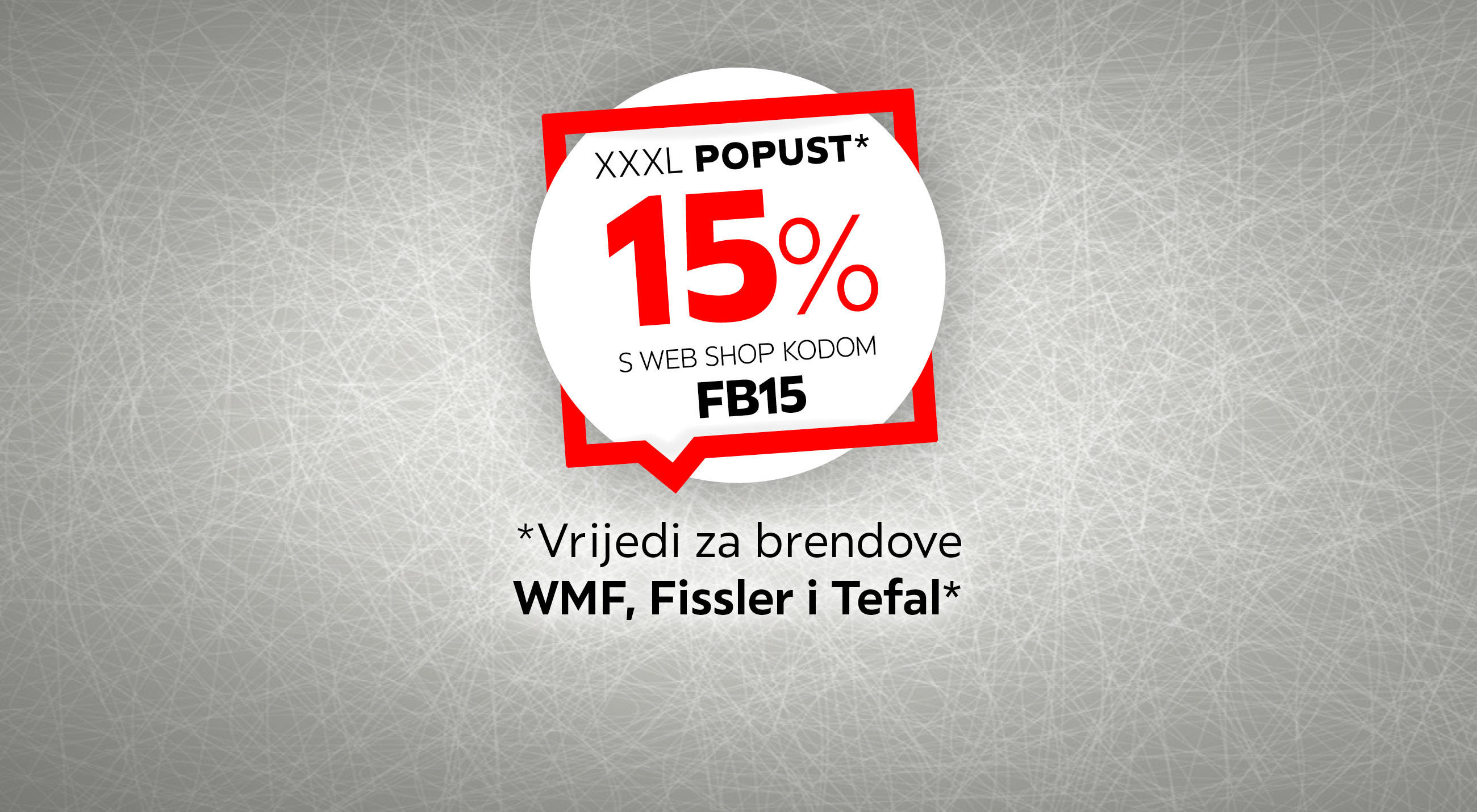 15 % na brendove WMF, Fissler i Tefal* – web shop kod FB15