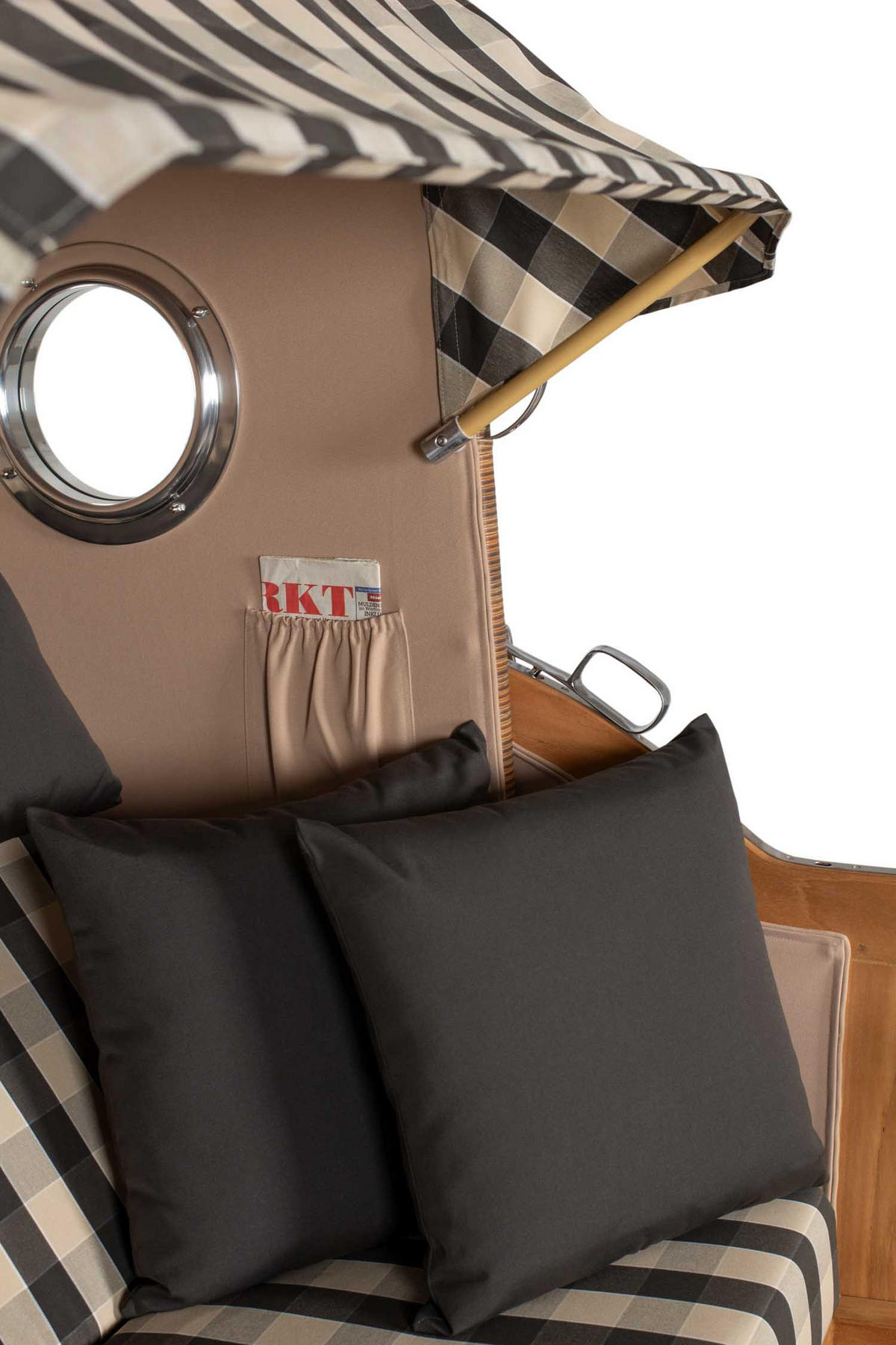 STRANDKORB XXL Düne Grande Teak Banana - Braun/Grau, Metall (142/170/95cm) - Mr. Deko