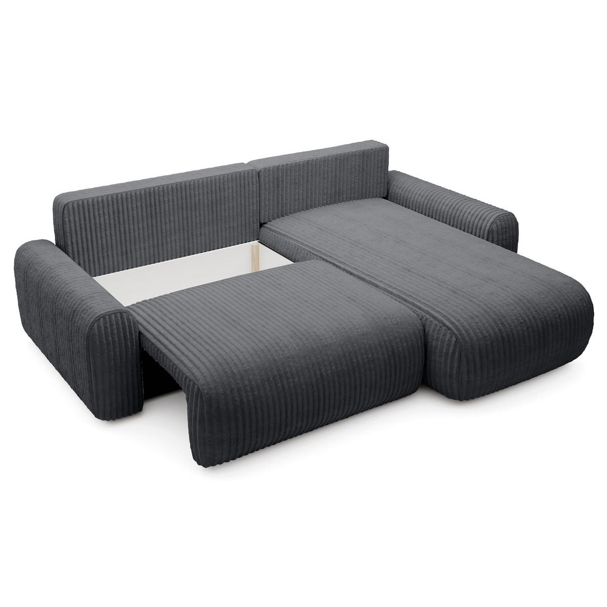 ECKSOFA Lelu Dunkelgrau beidseitig - Dunkelgrau/Schwarz, Kunststoff/Textil (245/165cm) - Selsey
