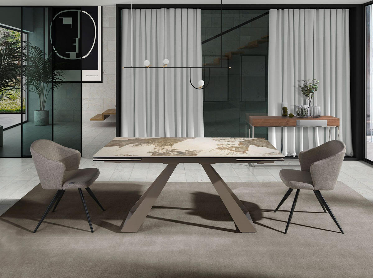 STUHL aus grauem Stoff - Schwarz/Grau, Textil/Metall (48/82/57cm) - ANGEL CERDA