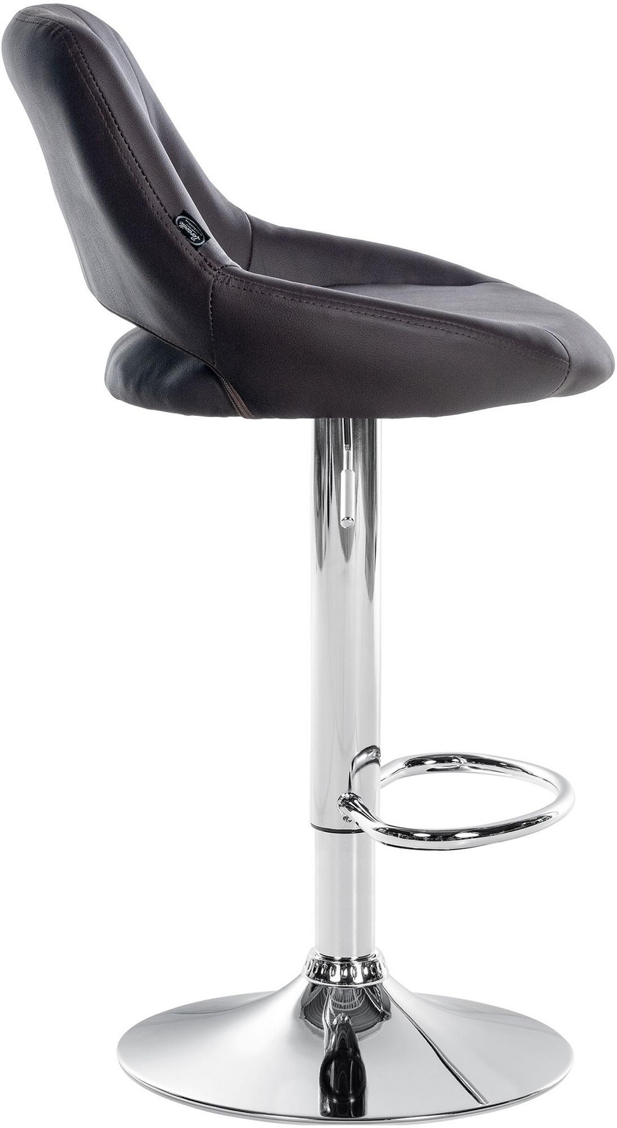 BARHOCKER Milos Kunstleder chrom braun - Chromfarben/Braun, Kunststoff/Metall (47/106/48cm) - TPFLiving