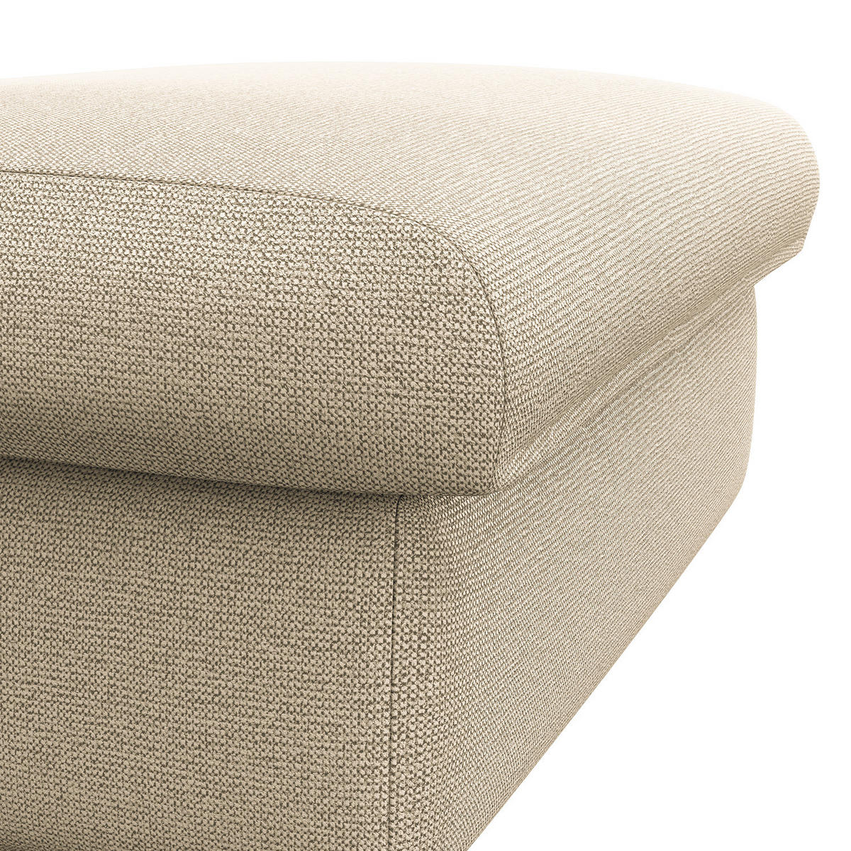 POLSTERHOCKER - Creme/Schwarz, Kunststoff/Textil (100/44/60cm) - home24