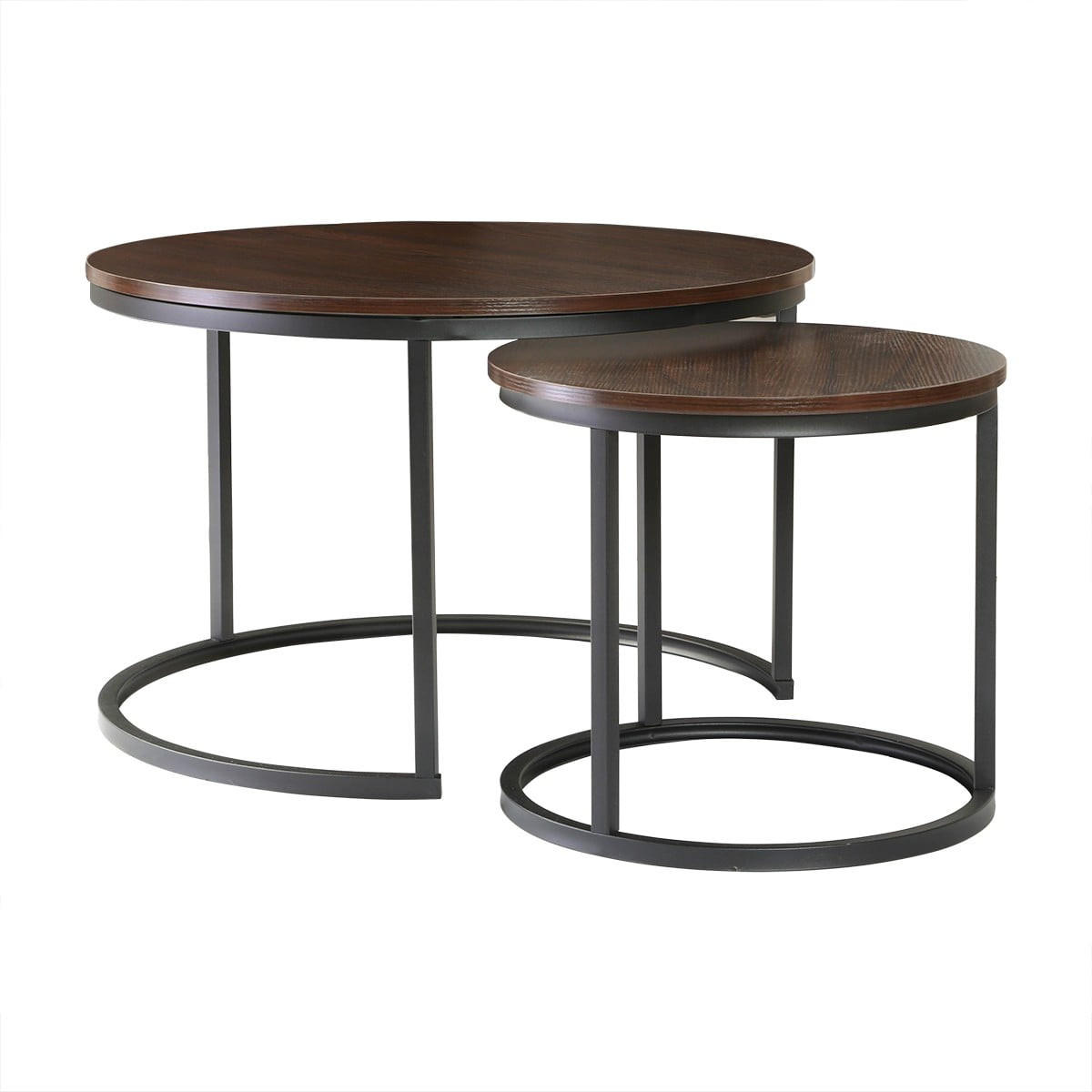 BEISTELLTISCHEN (Set aus 2) 70/70/45,5 cm - Schwarz, Holzwerkstoff (77.5/70/45.5cm) - Calicosy