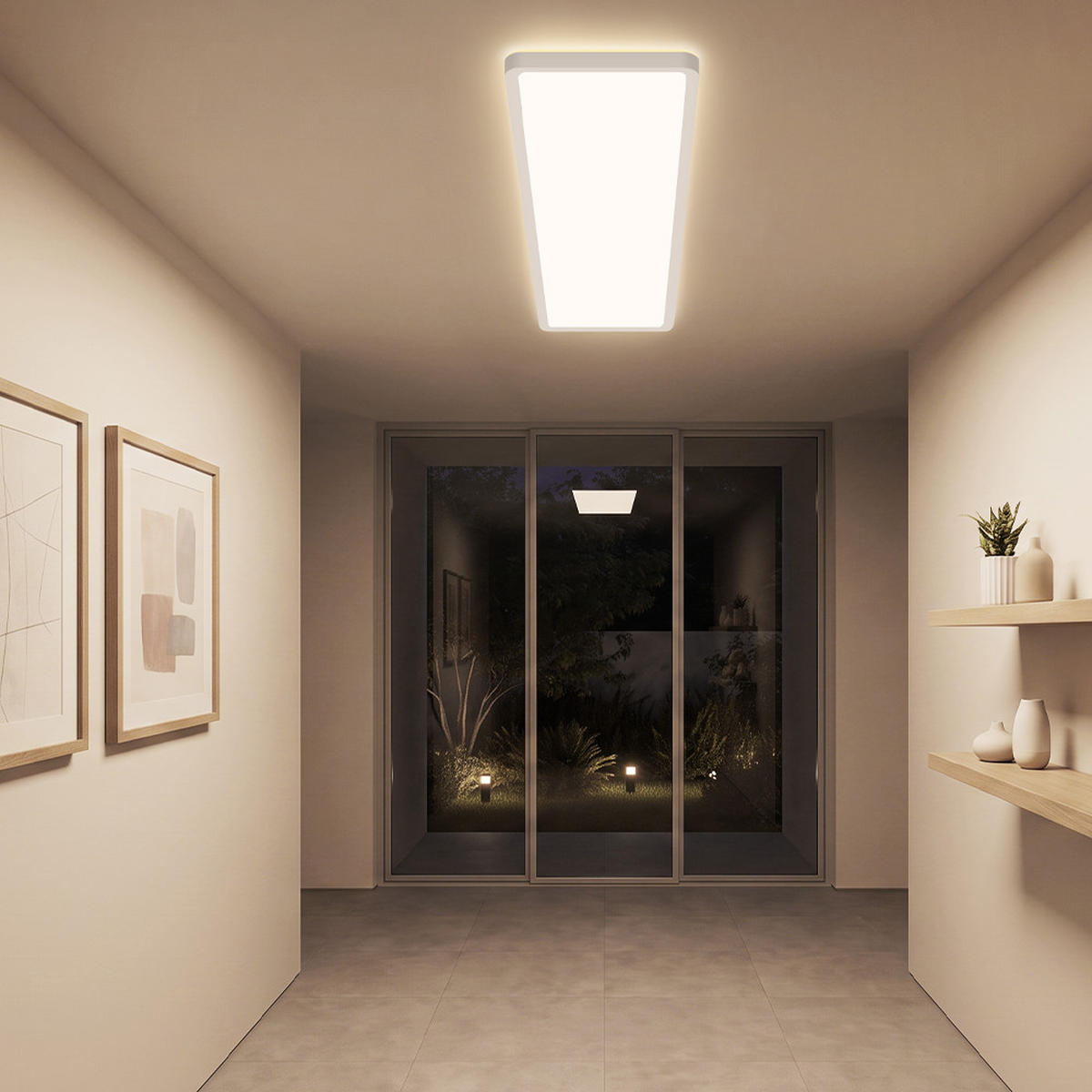 LED DECKENLEUCHTE Helyvith 100/25/5 cm - Weiß, Kunststoff/Metall (100/25/5cm) - ZMH