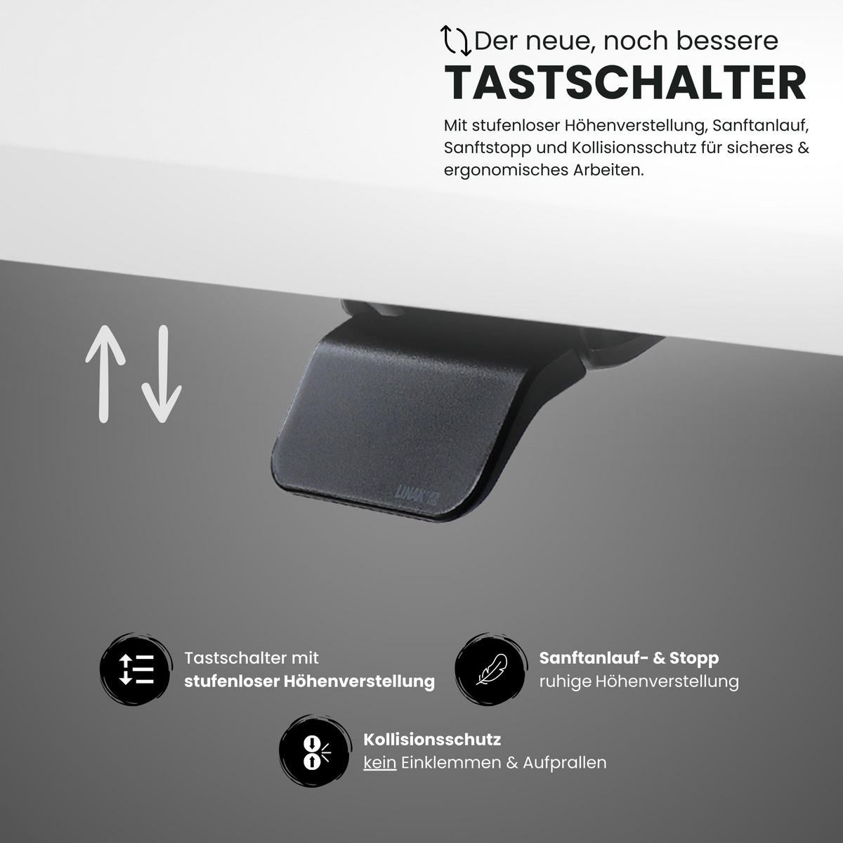 SCHREIBTISCH elektrisch XMST 80/160/74 cm in Grau/Graphitfarben - Graphitfarben/Grau, Holzwerkstoff (80/160/74cm) - bümö