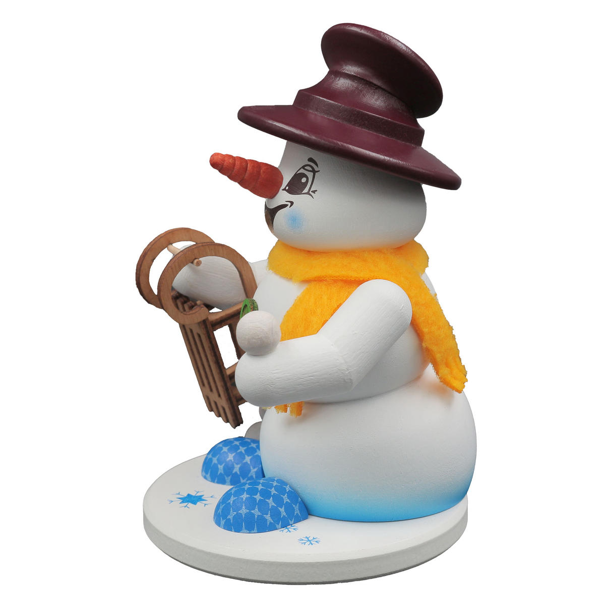 RAUCHFIGUR Scheemann Weiß Schlittenfahrer 13 cm - Multicolor, Holz (10/13/0.1cm)