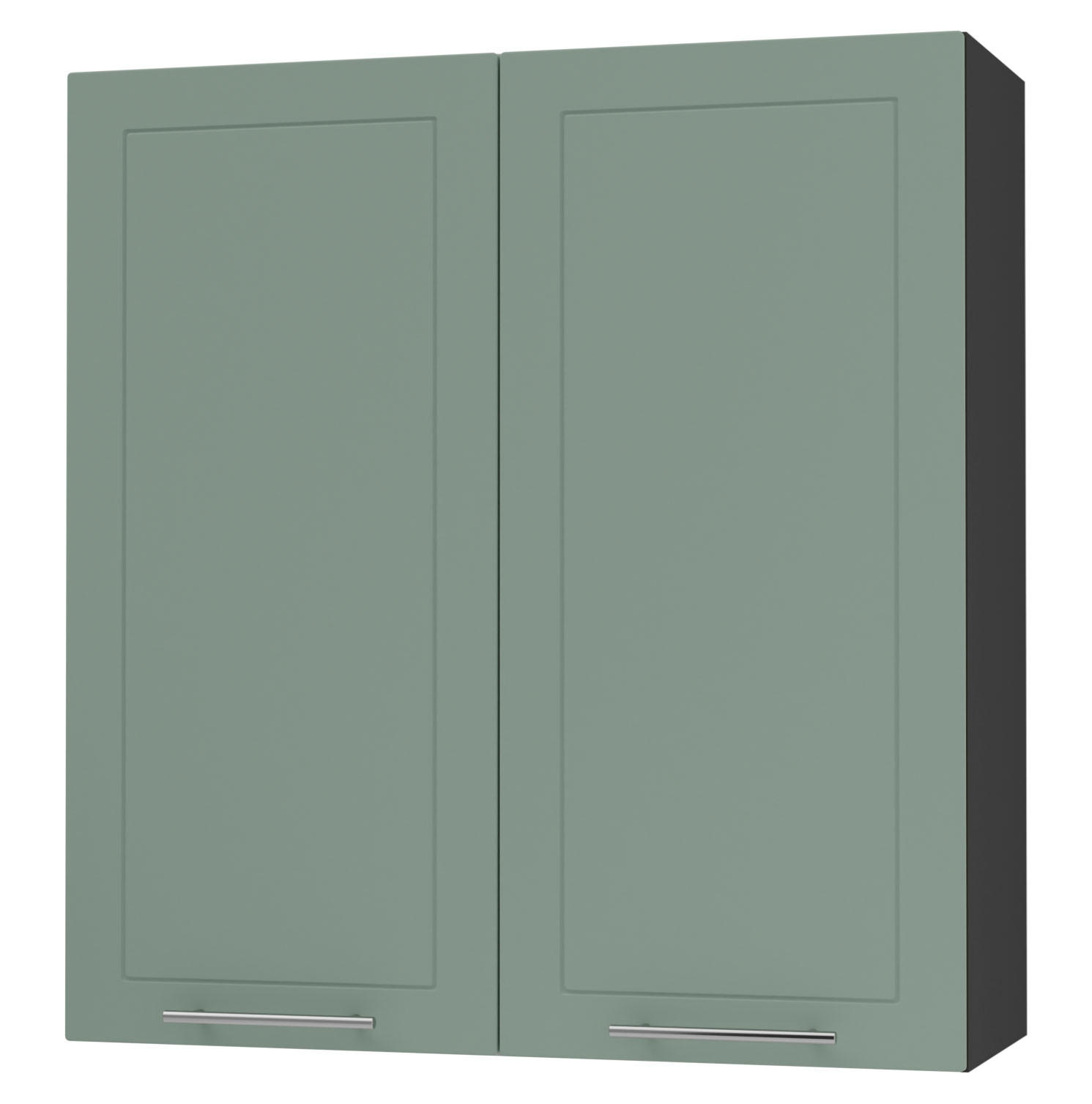 KÜCHENHÄNGESCHRANK Kvantum W4/90 Mint Matt / Schwarz Matt 90 / 32,5 / 96cm - Schwarz/Mintgrün, Holz/Holzwerkstoff (90/96/32.5cm) - Feldmann-Wohnen