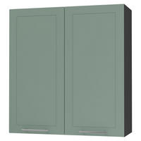 KÜCHENHÄNGESCHRANK Kvantum W4/90 Mint Matt / Schwarz Matt 90 / 32,5 / 96cm - Schwarz/Mintgrün, Holz/Holzwerkstoff (90/96/32.5cm) - Feldmann-Wohnen