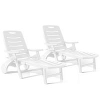 SONNENLIEGE TIDIA 2-tlg, Weiß - Weiß, Kunststoff (73/105/146cm) - KONSIMO®