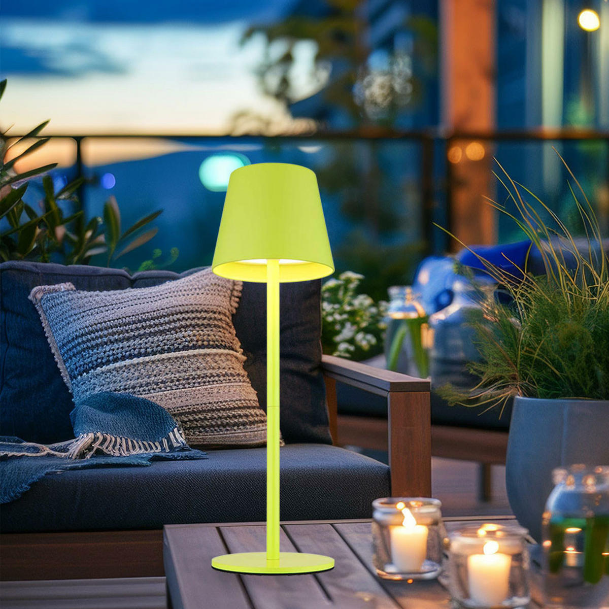 LED AUSSENLEUCHTE VANNIE I Grün - Grün, Metall (11.5/11.5/36cm) - Globo Lighting