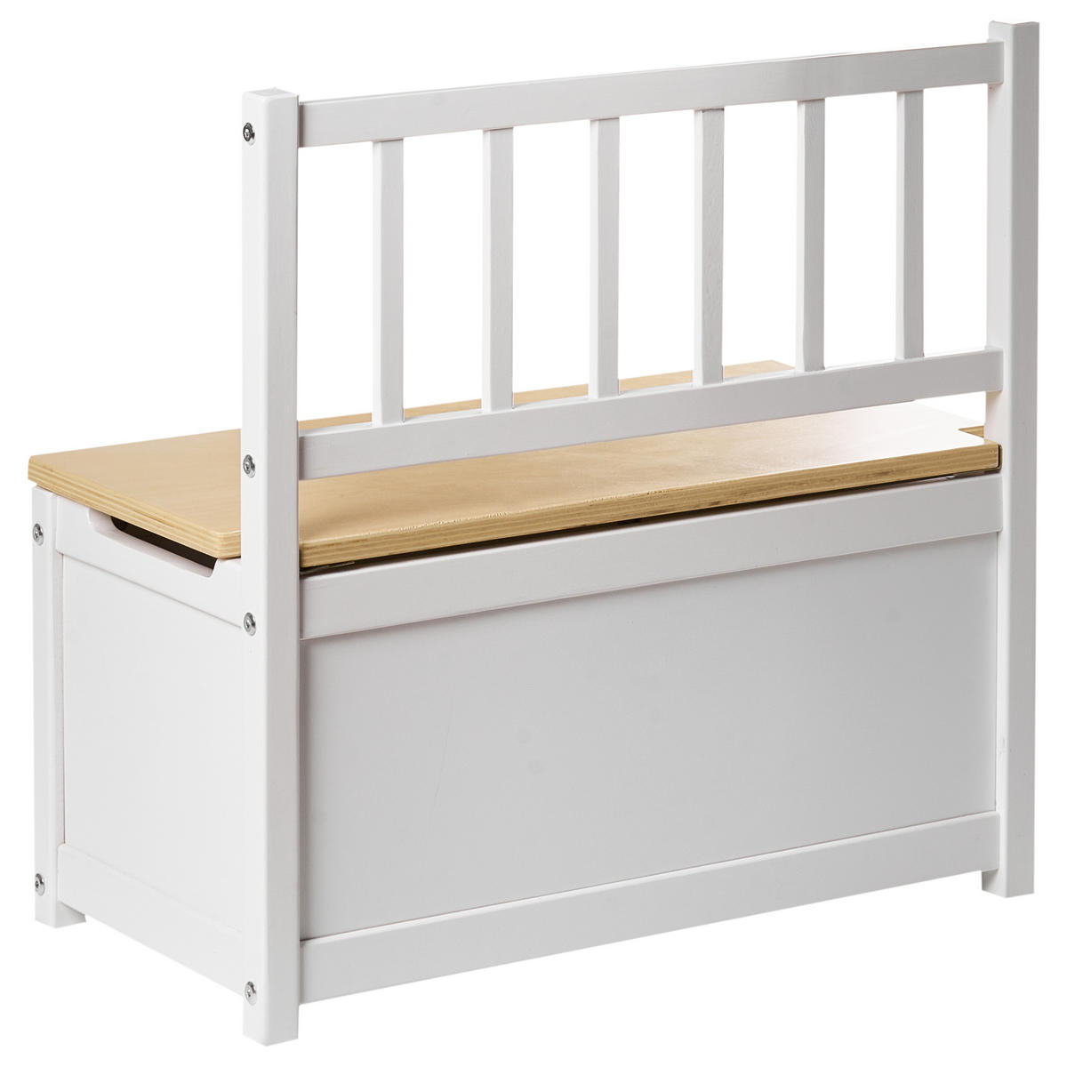 BANCĂ cu spațiu de depozitare lemn de pin maro deschisă/albă Berrima - maro/alb, lemn (54/53/28cm) - Beliani