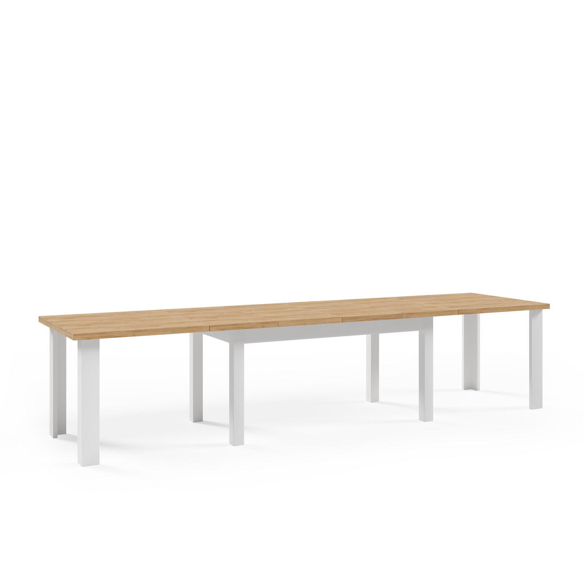 ESSTISCH SERGIO Ausziehbar 160 - 340 / 90 x 77 cm - Goldfarben/Weiß, Holz (160/90/77cm) - MASSENO