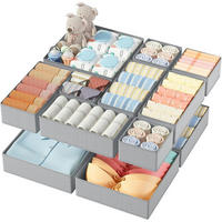 SCHUBLADEN Organizer 12-teiliges Set Grau - Grau, Textil (21/9/31cm)