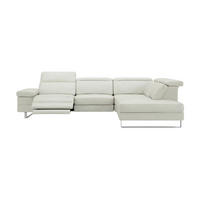 ECKSOFA Virage Echtleder mit 1 x Relaxfunktion Weiß - Weiß, Leder/Metall (232/263cm)