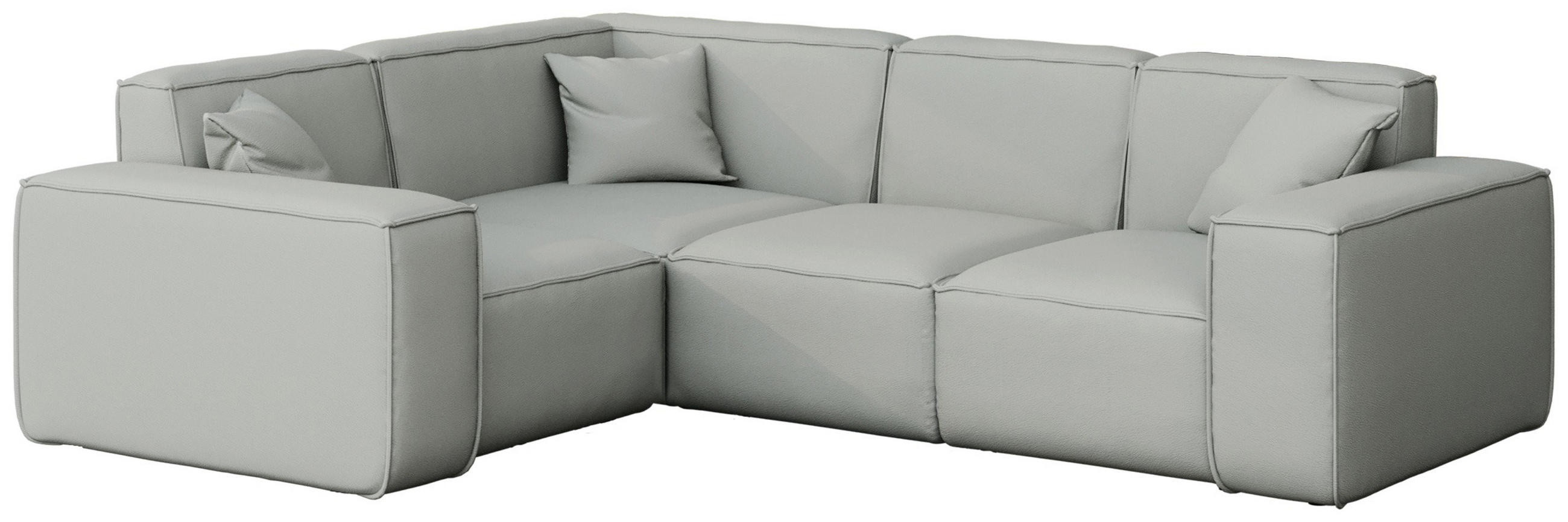 GARTENECKSOFA Lorento Outdoor in L-Form, Universell, Hellgrau Kunstleder 251/73/186 cm - Hellgrau, Textil (251/73/186cm) - WFL GROUP