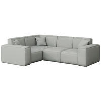 GARTENECKSOFA Lorento Outdoor in L-Form, Universell, Hellgrau Kunstleder 251/73/186 cm - Hellgrau, Textil (251/73/186cm) - WFL GROUP