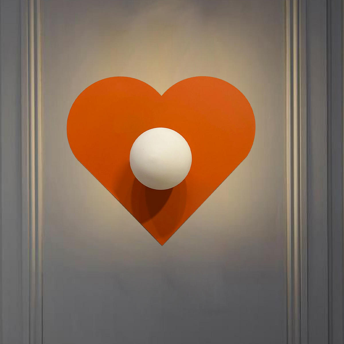 WANDLEUCHTE Innen 35 cm - Orange, Glas/Metall (35/31cm) - Bamyum