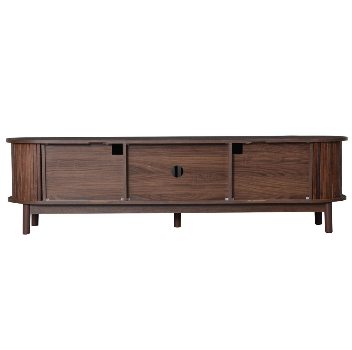 TV-LOWBOARD aus MDF 165x39,5x46 cm Braun mit Schiebetüren und Klapptür - Braun, Holzwerkstoff (165/46/39.5cm) - IVMEU