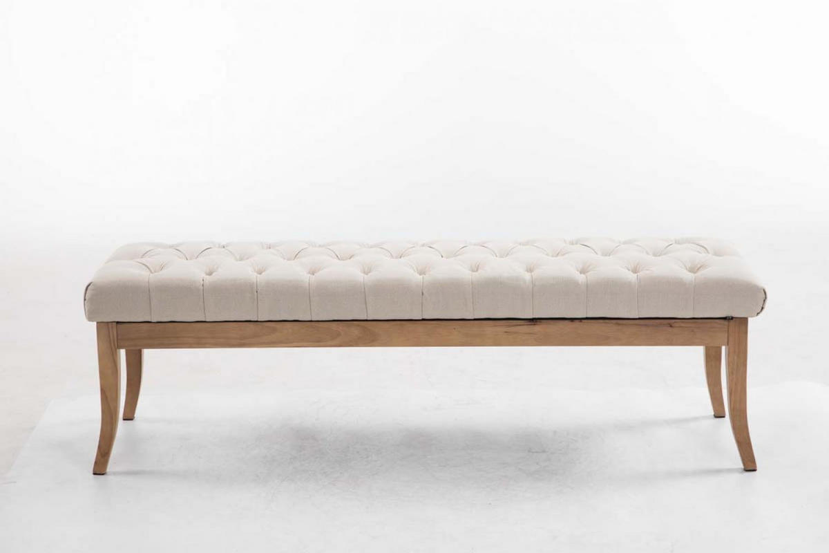 SITZBANK 150/38 cm Stoff creme - Creme/Naturfarben, Holz/Textil (150/46/38cm) - CLP
