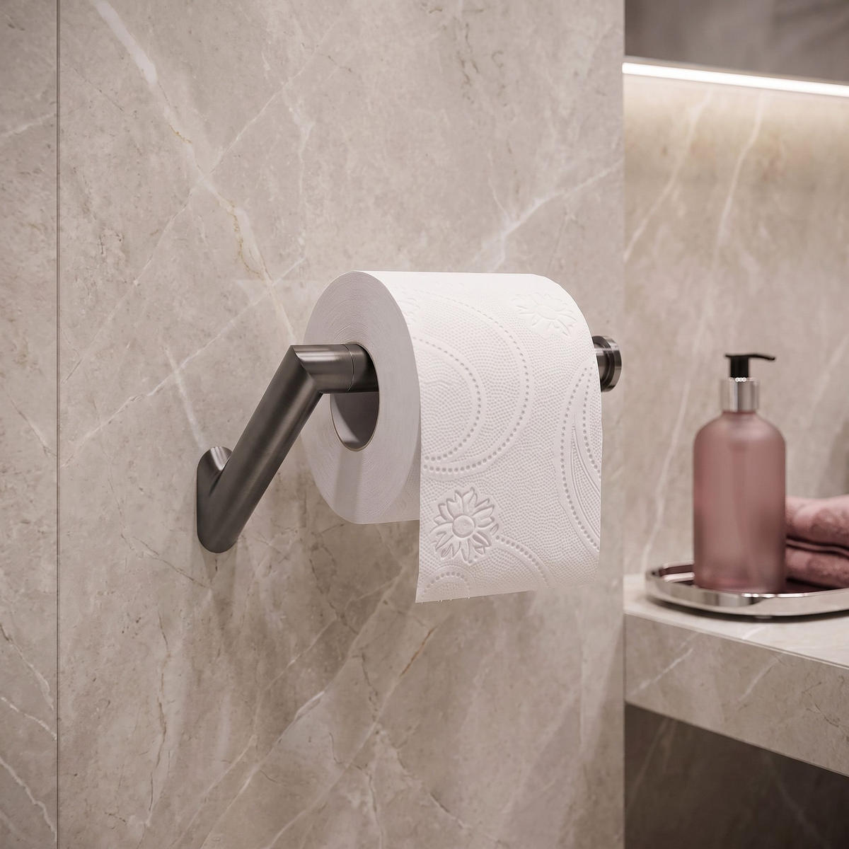 HALTER Für Toilettenpapier Rea Will Titan - Titanfarben, Metall (14.5/8.5/8cm) - REA