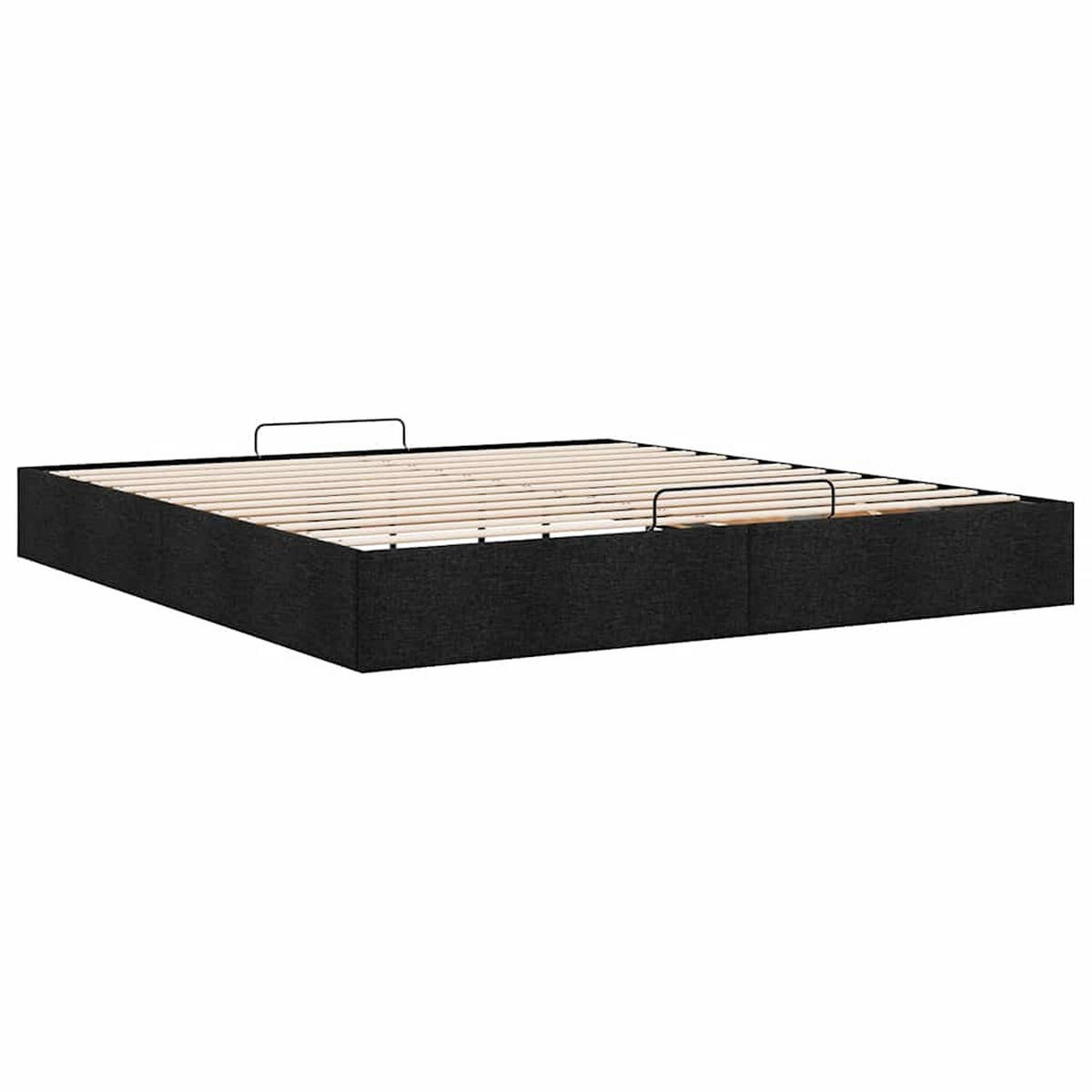 OTTOMAN-BETT Ohne Matratze Schwarz 180/200 Cm Stoff - Schwarz, Holzwerkstoff (180/200cm) - vidaXL