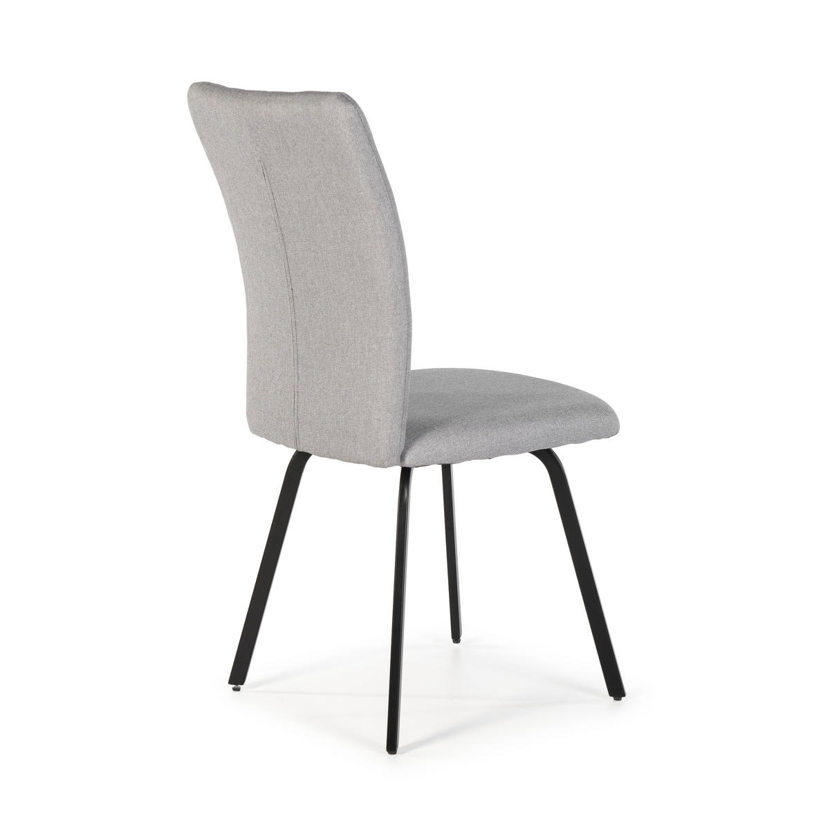 STÜHLEN (Set aus 4) aus stoff mit schwarzen metallbeinen - pretty 45,5/57/48 cm - Grau, Textil (57/48/45.5cm) - Calicosy