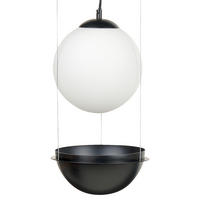 PENDELLEUCHTE Tobins 25x25x178 cm - Schwarz, Glas (25/25/178cm) - Beliani