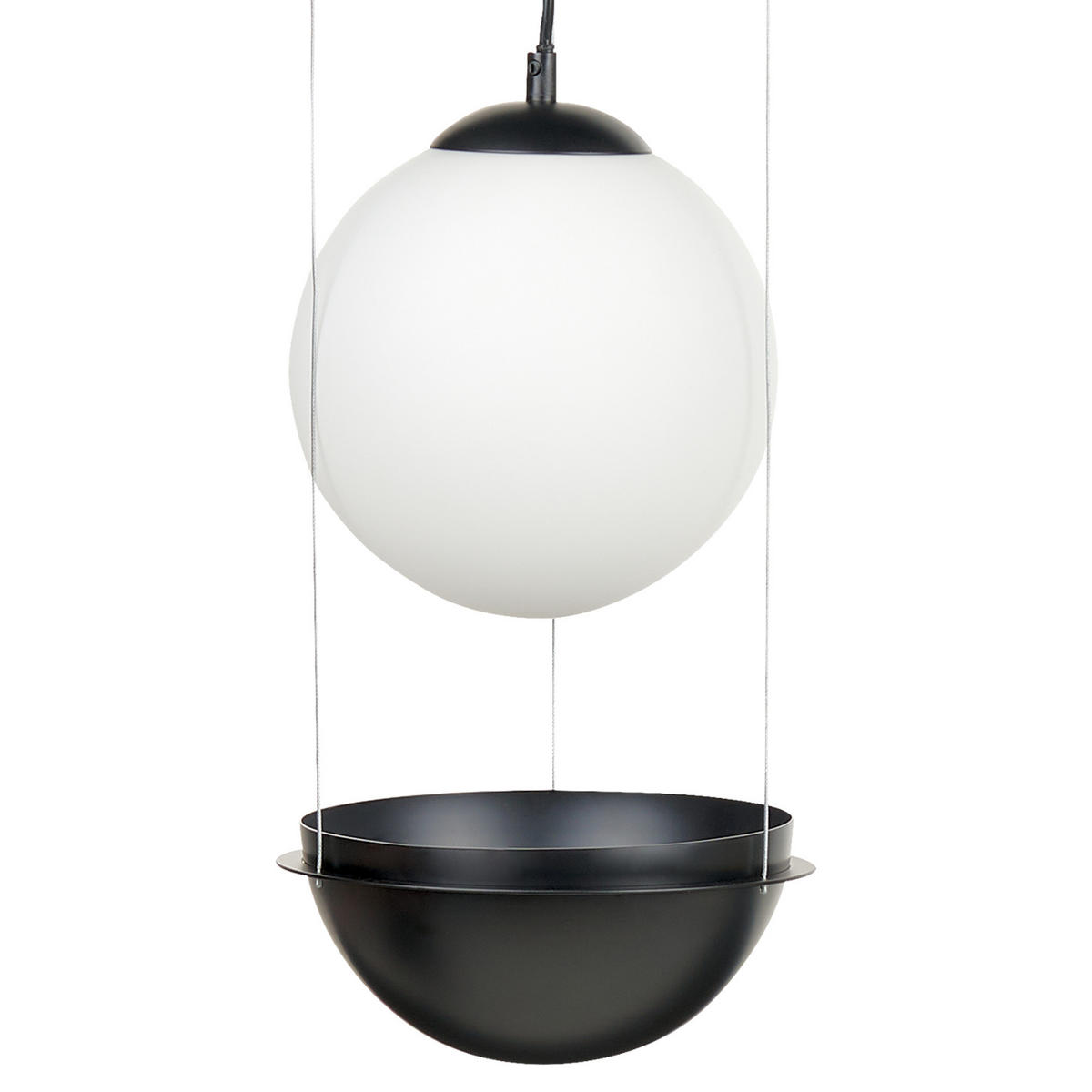 PENDELLEUCHTE Tobins 25x25x178 cm - Schwarz, Glas (25/25/178cm) - Beliani