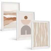BILDER SET 3er Set - 40x60 cm Weißer Rahmen - Abstrakte Landschafts- und Naturgeometrie - Weiß, Kunststoff (40/60cm) - TULUP