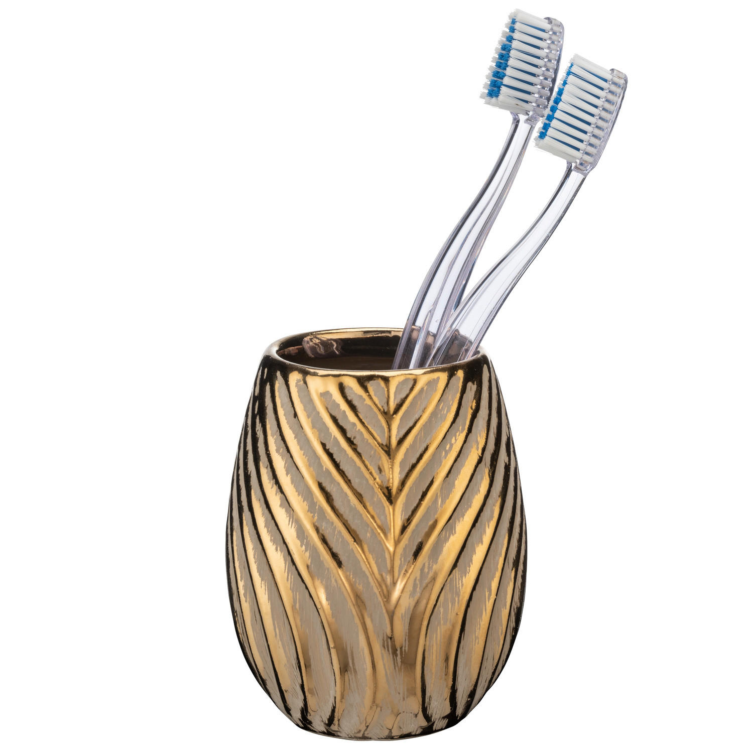 ZAHNBÜRSTENBECHER aus Keramik Irdo 6,5/6,5/10,5 cm - Goldfarben, Keramik (6.5/10.5/6.5cm) - Wenko