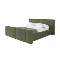 POLSTERBETT mit Bettkasten, Fußteil und Lattenrost, Bett mit Matratze H3/H4 - RIVO-Z 120x200 Grün - Olivgrün, Holzwerkstoff/Textil (120/200cm) - ALTDECOR