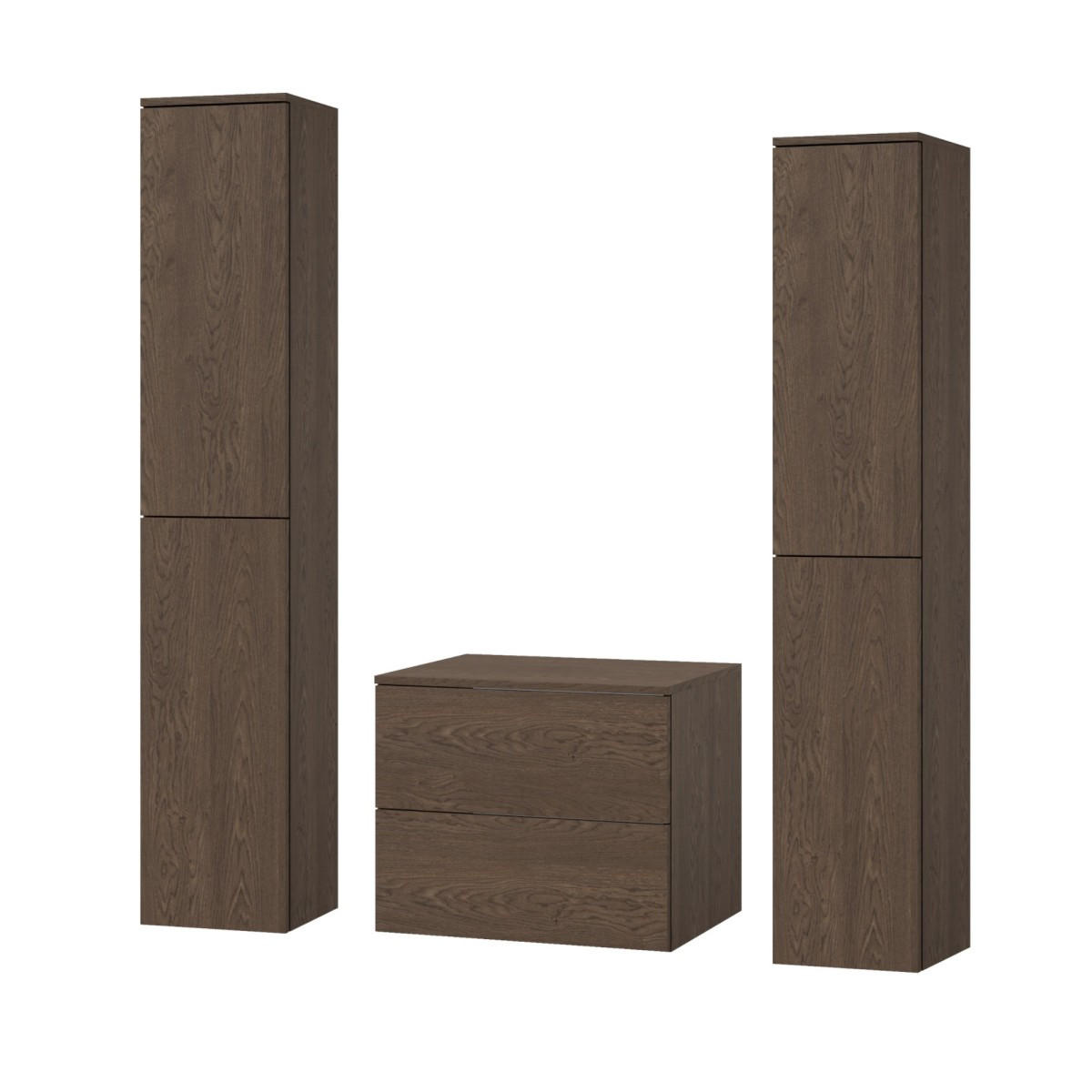 BADMÖBEL-SET Color Baltic Storm 3-Teilig (2S 60 + 2D 160 X2) - Walnussfarben, Holzwerkstoff (140/160/45cm) - mzm24