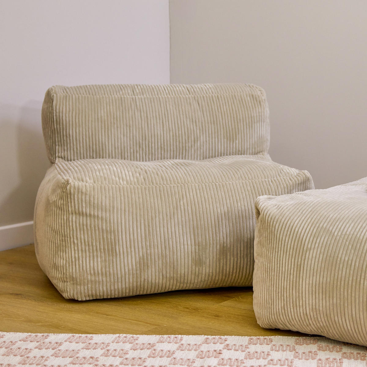 SITZSACK-SESSEL ZEN modular Cord - Beige, Textil (95/68/100cm) - icon