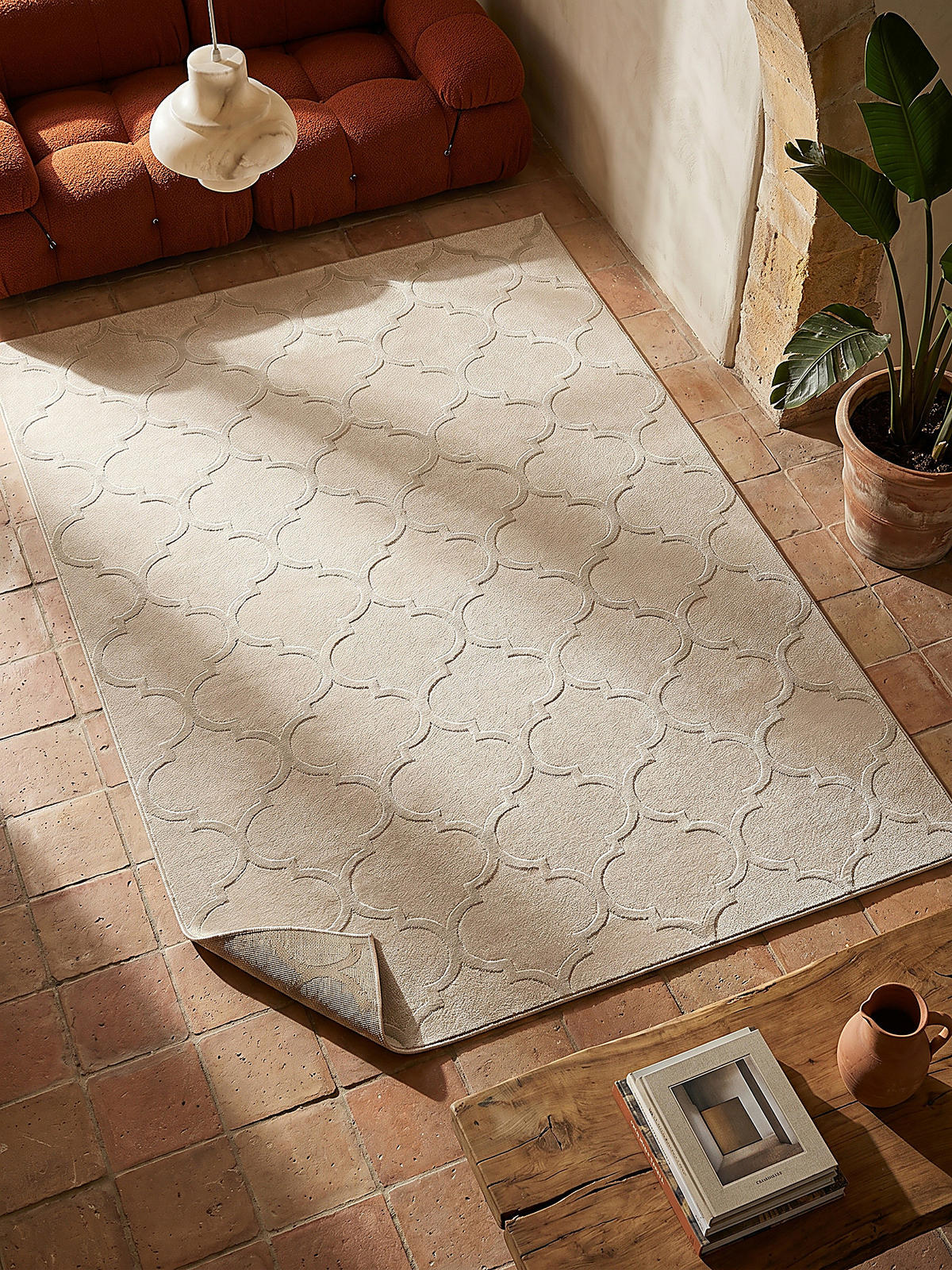 KURZFLORTEPPICH Orientalisch ERESMA Polyester Beige 120 x 170 cm - Beige, Textil (120/170cm) - KADIMA DESIGN