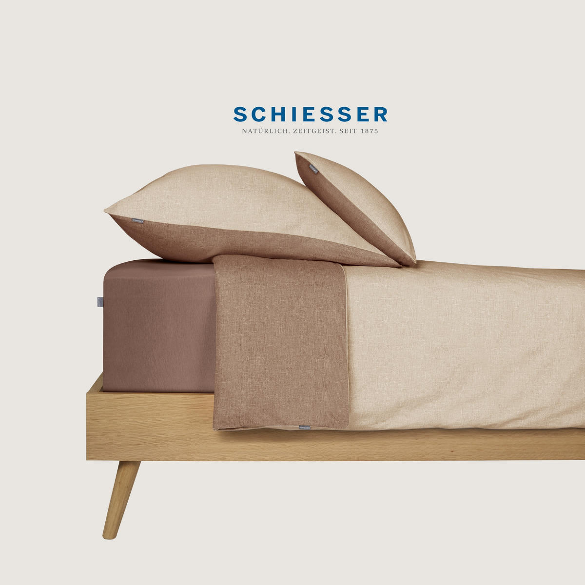 KISSENHÜLLENSET Doubleface - Renforcé - 2-teilig - 40 x 80 cm - Sand - Sandfarben, Textil (40/80cm) - SCHIESSER
