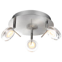 LED DECKENLEUCHTE Canyon Silber - Silberfarben, Metall (25/25/16cm) - Globo Lighting