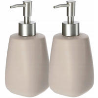 FLÜSSIGSEIFENSPENDER 400ml 2 Stk. - Beige, Keramik (8/18cm) - KADAX
