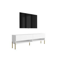 TV-LOWBOARD 170 cm Mattweiß, gerade goldene Beine, 170 × 32 × 52 cm - Weiß, Holzwerkstoff (170/52/32cm) - 3XE LIVING