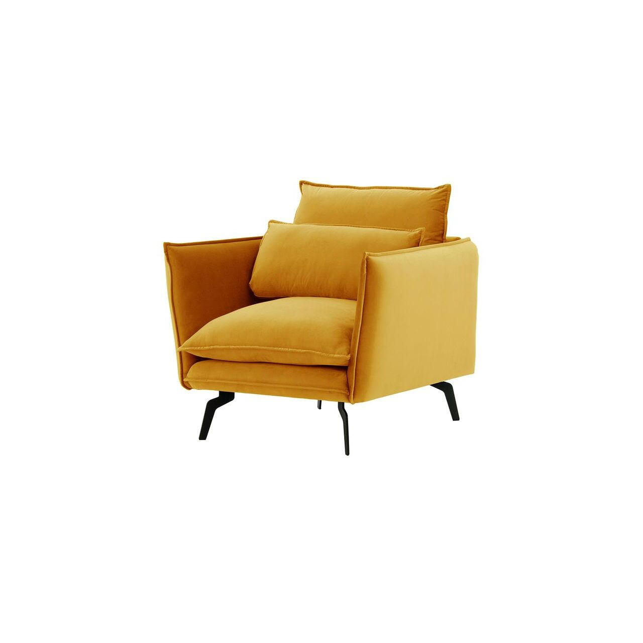 SESSEL Layla-Velluto 8 - Gelb, Holz/Textil (105/95/98cm)