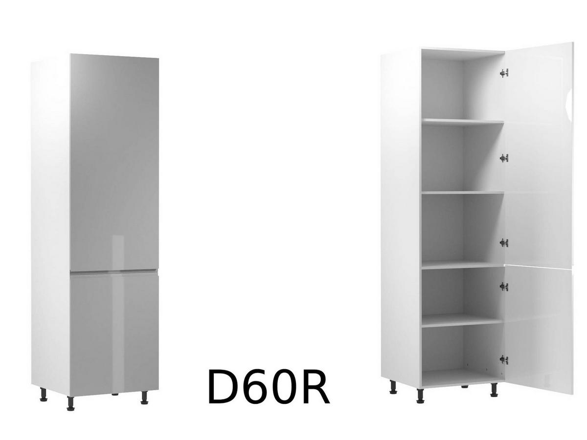 KÜCHENZEILE 360 cm Aspen K47-M360 in Grau / Hochglanz - Grau, Holz (360/212/60cm)