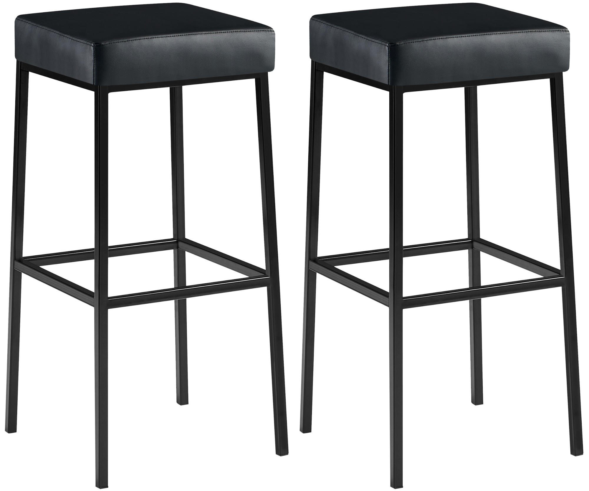 BARHOCKER Montreal 37x37x83 cm schwarz - Schwarz, Leder (37/83/37cm) - furnicato