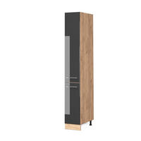 APOTHEKERSCHRANK Fame-Line Anthrazit Hochglanz 30 cm - Honigeiche/Schwarz Hochglanz, Holzwerkstoff (30/206.8/58cm) - Vicco