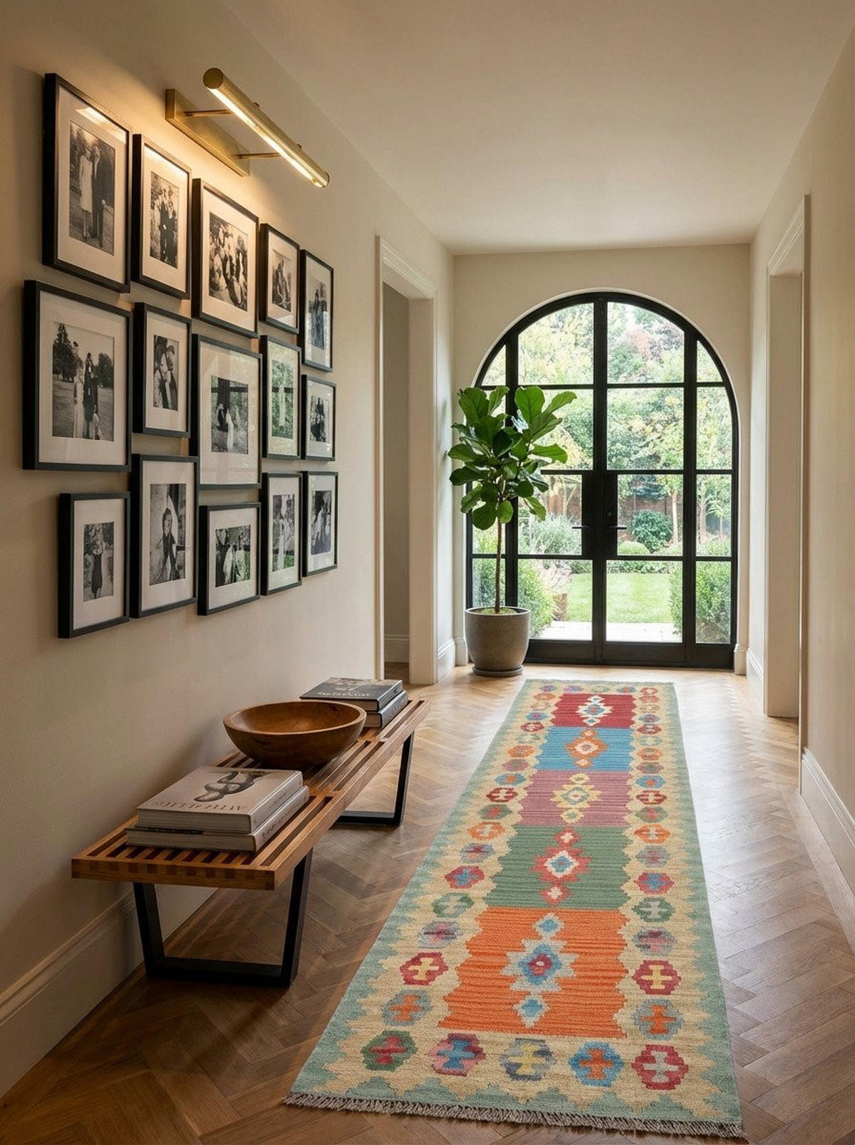 HANDWEBTEPPICH Kelim Gashgai Mehrfarbig 240/61 cm Schurwolle - Multicolor, Textil (61/240cm) - Looma