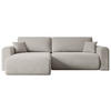 ECKSOFA mit Schlaffunktion und Bettkasten ORRO-L - 272x145x83 cm Hellbraun Velours - Hellbraun/Schwarz, Holzwerkstoff/Kunststoff (272/145cm) - ALTDECOR