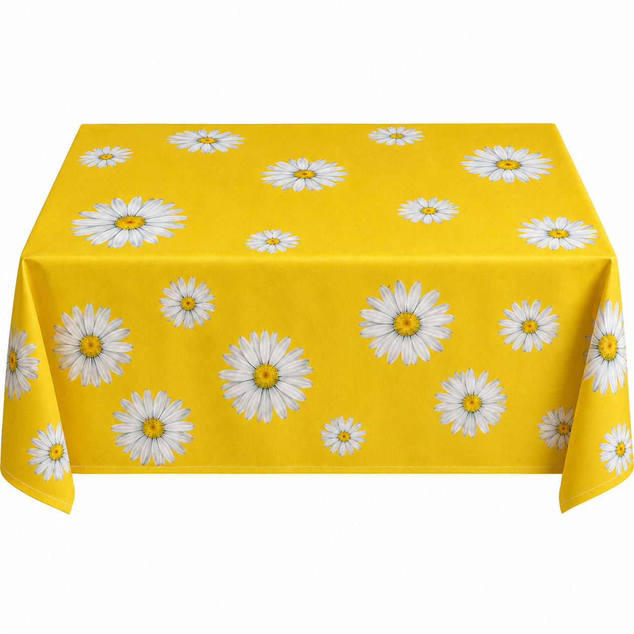 TISCHDECKE 130/170 cm gelb rechteckig Margeriten - Gelb, Textil (130/170cm) - TiborTex