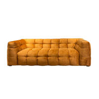 SOFA RIO Gold Velvet - Goldfarben/Schwarz, Textil (236/68/105cm) - KAWOLA